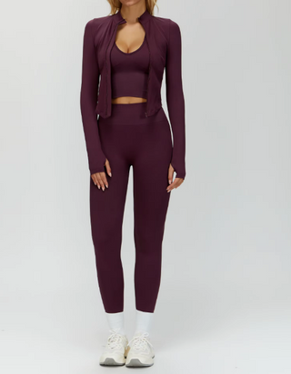 Damen Nahtloses 3-teiliges Fitness Set