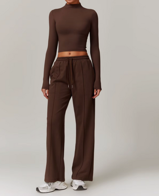 Damen Sport Set – Langarm-Sweatshirt & Flare Hose