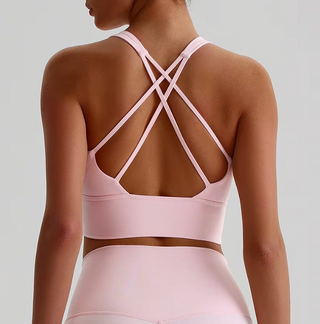 2x Damen Sport-BH – High Neck Cross Back