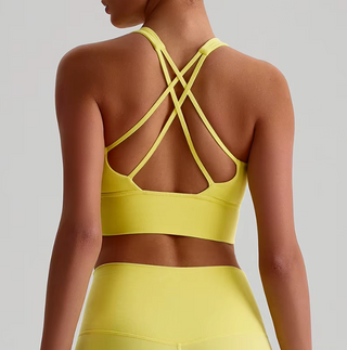 2x Damen Sport-BH – High Neck Cross Back