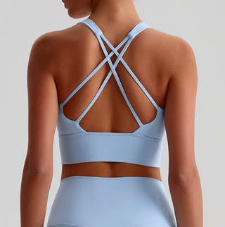 2x Damen Sport-BH – High Neck Cross Back