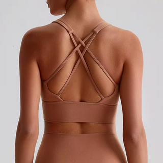 2x Damen Sport-BH – High Neck Cross Back