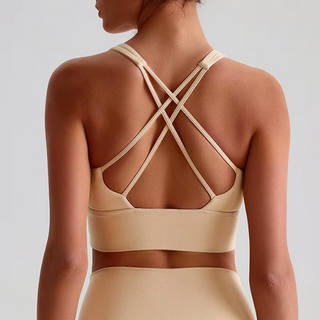 2x Damen Sport-BH – High Neck Cross Back