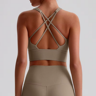 2x Damen Sport-BH – High Neck Cross Back