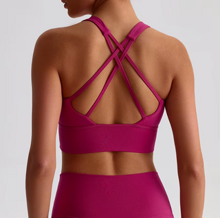2x Damen Sport-BH – High Neck Cross Back